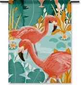Villa Madelief Wandkleed Flamingo - Muurdecoratie KidsWandkleden - Textielposter - 150x200cm - Wandkleed - Wandtapijt - Wanddecoratie voor thuis - Makkelijk op te hangen - Poster met houten hangers