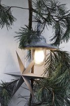 Kerst ster set - Lichtgrijs - Papier - Kerstboom Ster - Kerstversiering - Papieren Kerstster - 40cm - set van 2