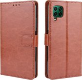 Voor Huawei P40 Lite / Nova 6 SE Retro Crazy Horse Texture Horizontaal Flip lederen hoesje met houder & kaartsleuven & fotolijst (bruin)