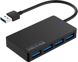 MMOBIEL USB 3.0 Hub - 4 extra USB 3.0 A Poorten - 5 Gbps - USB Splitter - USB Hub - Zwart