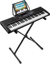 Kit de démarrage de clavier - Piano à clavier MAX KB4 avec 61 touches et fonction d'entraînement, y compris support de clavier réglable en hauteur