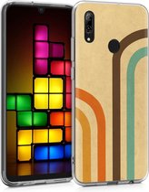 kwmobile telefoonhoesje voor Huawei P Smart (2019) - Hoesje voor smartphone in oranje / bruin / beige - Retro Strepen design