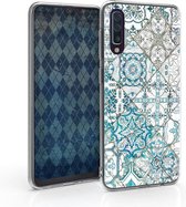 kwmobile telefoonhoesje voor Samsung Galaxy A50 - Hoesje voor smartphone in blauw / grijs / wit - Marokkaanse Tegels design