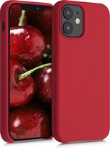 kwmobile telefoonhoesje geschikt voor Apple iPhone 12 mini - Hoesje met siliconen coating - Smartphone case in klassiek rood