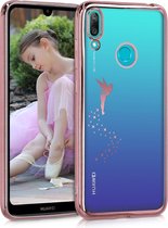 kwmobile hoesje voor Huawei Y7 (2019) / Y7 Prime (2019) - backcover voor smartphone - Fee design - roségoud / transparant