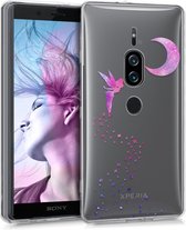 kwmobile telefoonhoesje voor Sony Xperia XZ2 Premium - Hoesje voor smartphone in roze / paars / transparant - Fee design