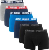 Puma Basic Heren Boxer 6-pack - Blauw/Zwart - Maat S