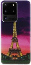 ADEL Siliconen Back Cover Softcase Hoesje Geschikt voor Samsung Galaxy S20 Ultra - Parijs Eiffeltoren
