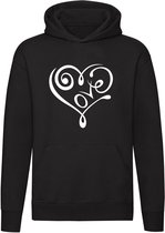 Love hartje  Hoodie | liefde | partner | verliefd | valentijnsdag | Zwart