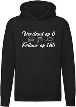 Verstand op 0, Frituur op 180  Hoodie | eten | friettent | patat | niet nadenken |  trui | sweater | Zwart