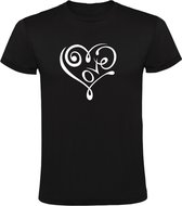 Love hartje Heren t-shirt | liefde | huwelijk | vrijgezel | relatie | scheiding | hartje | kado | Zwart