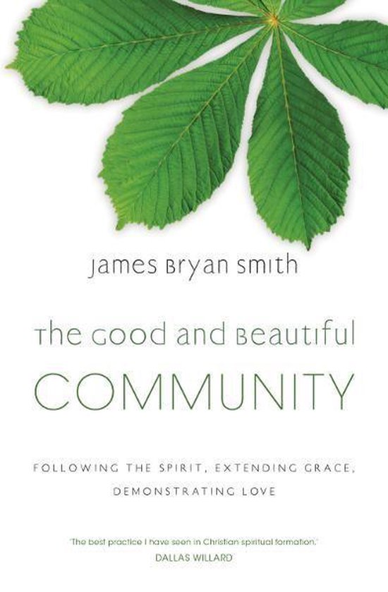 Boekomslag met groene bladeren bovenaan. Titel: the good and beautiful COMMUNITY