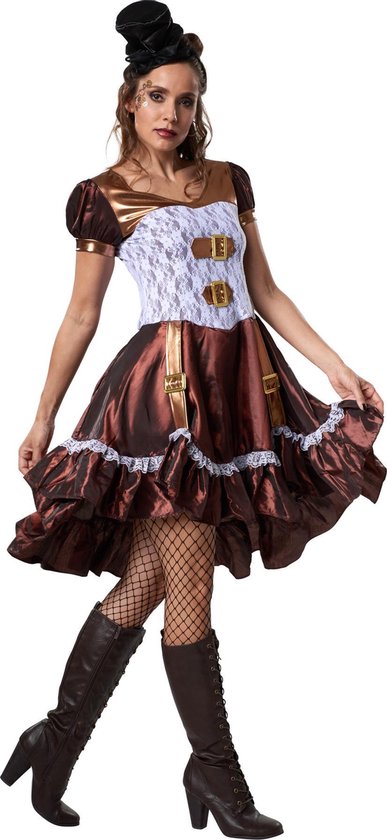 Dressforfun Steampunk Lady voor dames vrouwen verkleedkleding kostuum halloween verkleden feestkleding carnavalskleding carnaval feestkledij partykleding