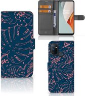 Smartphone Hoesje OnePlus Nord N100 Bookcase Palm Leaves