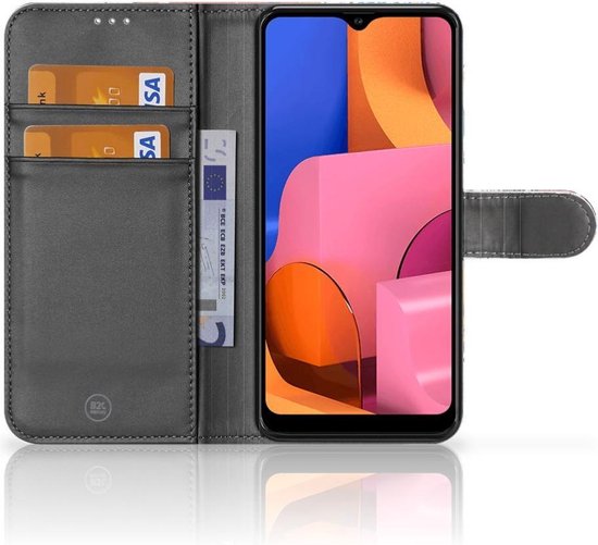 PU Premium Housse pour Samsung Galaxy A20s Portefeuille Plaques D'Immatriculation