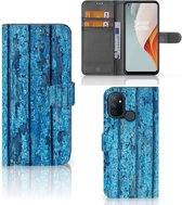 Magnet Case OnePlus Nord N100 Telefoonhoesje Wood Blue