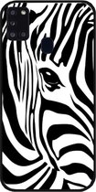 ADEL Siliconen Back Cover Softcase Hoesje voor Samsung Galaxy A21s - Zebra Wit
