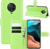 Voor Xiaomi Redmi K30 Pro Litchi Texture Horizontal Flip beschermhoes met houder & kaartsleuven & portemonnee (groen)