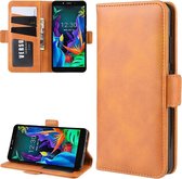 Voor LG K20 (2019) Wallet Stand lederen mobiele telefoonhoes met portemonnee en houder & kaartsleuven (geel)