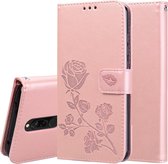 Voor Geschikt voor Xiaomi Redmi 8 Rose reliëf horizontaal Flip PU lederen tas, met houder & kaartsleuven & portemonnee (Rose Gold)