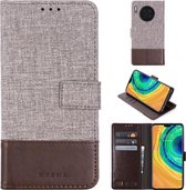 Voor Huawei Mate 30 MUMXA MX102 Horizontaal Flip Canvas Stiksels Leren Case met houder & kaartsleuven & portemonnee (bruin)