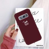 Voor Galaxy S10 Little Fish Pattern Frosted TPU beschermhoes (wijnrood)