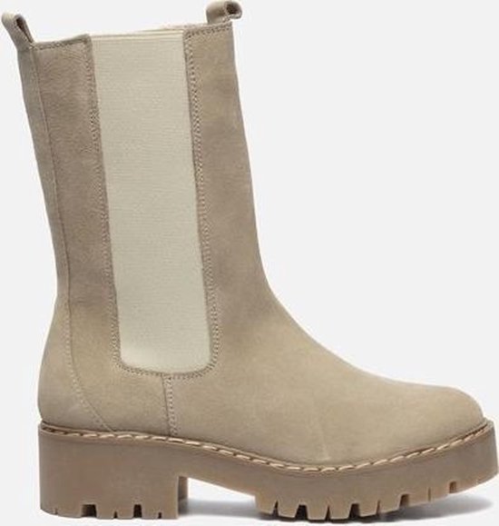 Cellini Hoge chelsea boots beige - Maat 41 | bol.com