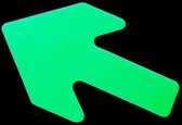 Pijl - Glow in the dark  Glow-in-the-dark (fotoluminescent)  130 x 190 mm Anti-slip-vloersticker