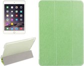 Zijdestructuur Horizontale Flip Leather Case met Three-Folding Holder voor iPad mini 4 (Groen)