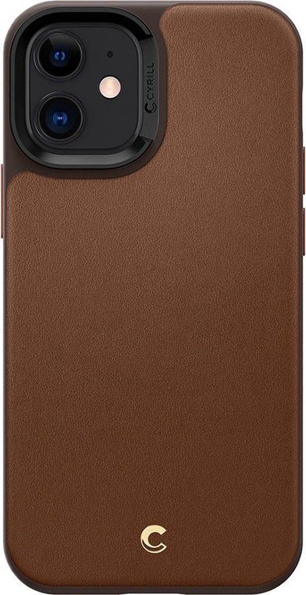 Spigen Ciel by Cyrill Leather Brick Apple iPhone 12 Mini Hoesje Zwart