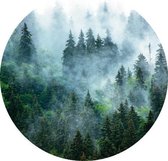 Muursticker Bos in de mist