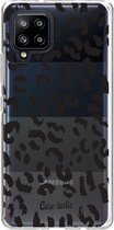 Casetastic Samsung Galaxy A42 (2020) 5G Hoesje - Softcover Hoesje met Design - Leopard Print Black Print