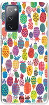Casetastic Samsung Galaxy S20 FE 4G/5G Hoesje - Softcover Hoesje met Design - Happy Pineapples Print