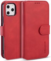 CaseMe - Hoesje geschikt voor iPhone 11 Pro Max - Met Magnetische Sluiting - Ming Serie - Leren Book Case - Rood