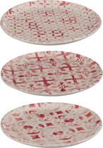 J-Line Bord Dessert Terracotta Framboos  Assortiment Van 3