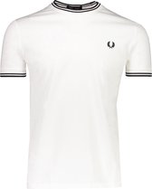 Fred Perry T-shirt Wit Normaal - Maat XXL - Heren - Lente/Zomer Collectie - Katoen