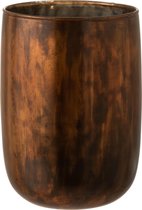 J-Line Theelichthouder Rond Glas Bruin Large