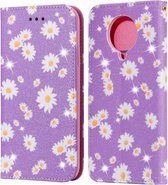 Voor Xiaomi Redmi K30 Pro Glinsterende Daisy Magnetische Horizontale Flip Leren Case met Houder & Kaartsleuven & Fotolijst (Paars)
