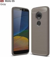 Voor Motorola Moto E5 / G6 Play Brushed Texture Carbon Fiber TPU Case (grijs)