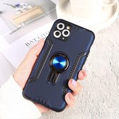 Voor iPhone 11 Pro schokbestendig TPU + pc-hoesje met ringhouder (blauw)