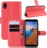 Litchi Texture Horizontale Flip Leren Case voor Xiaomi Redmi 7A, met Portemonnee & Houder & Kaartsleuven (rood)