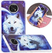 Voor Xiaomi Redmi Note 9T Lichtgevende TPU beschermhoes voor mobiele telefoon (Starry Sky Wolf)