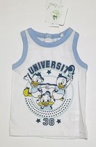 Disney Kwik Kwek en Kwak mouwloos t-shirt / hemd - wit/lichtblauw - maat 86 (24 maanden)