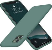 Ceezs telefoonhoesje geschikt voor Apple iPhone 11 Pro hoesje siliconen - backcover - optimale bescherming - groen + glazen Screenprotector