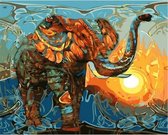 Schilderenopnummers.com® - Schilderen op nummer volwassenen - Afrikaanse Olifant - 50x40 cm - Paint by numbers