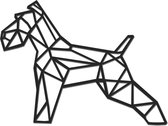 Hout-Kado - Fox Terrier - Small - Zwart - Geometrische dieren en vormen - Hout - Lasergesneden- Wanddecoratie