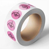 Laagspanning aarde sticker op rol, roze zwart 12,5 mm - 500 per rol