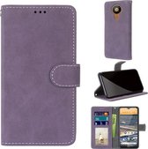 Voor Nokia 5.3 Retro Frosted Horizontale Flip PU lederen tas met houder & kaartsleuven & portemonnee & fotolijst (paars)