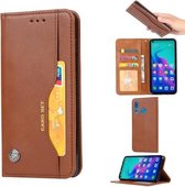 Kneed Skin Texture Horizontale Flip Leren Case voor Huawei P Smart Z / Y9 Prime 2019 / Nova5i, met Fotolijst & Houder & Kaartsleuven & Portemonnee (Bruin)