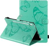 Voor Samsung Galaxy Tab S6 T860 Geperst afdrukken Vlinderpatroon Horizontale flip lederen tas met houder & kaartsleuven & portemonnee & slaap- / wekfunctie (groen)